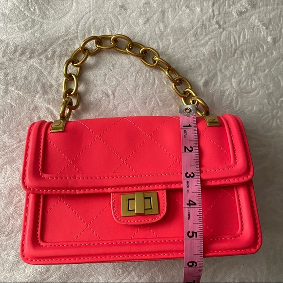 Pink Gold Chain Handle Mini Bag - Picture 3 of 10